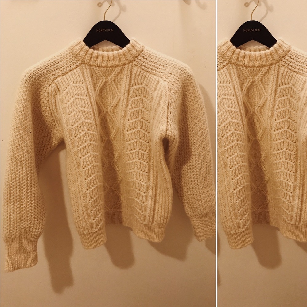⚘. VTG 100% Moffat Wool Fisherman Sweater